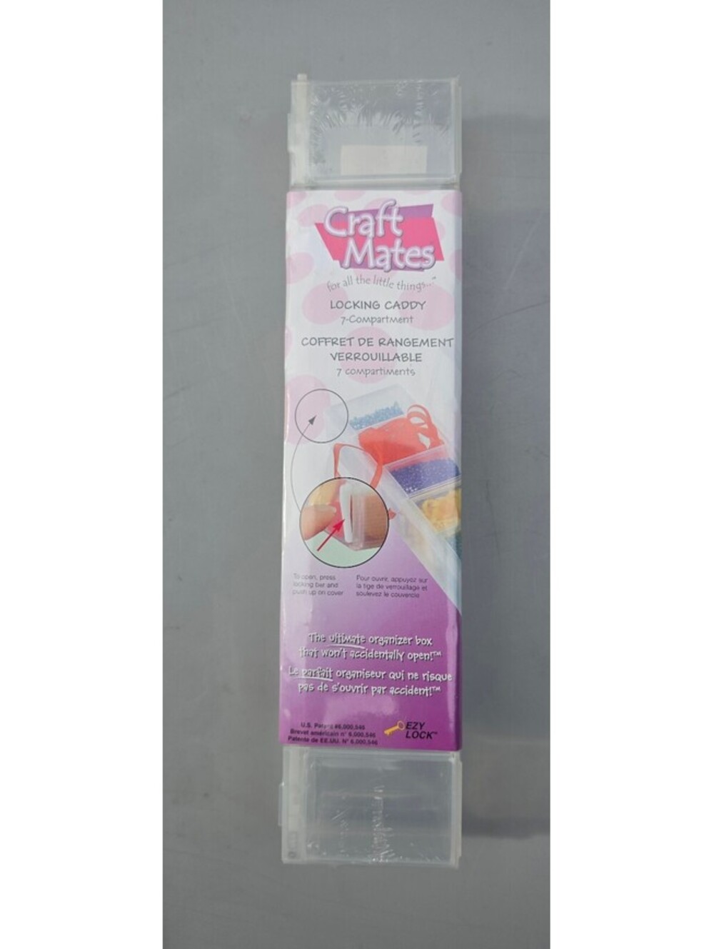 Craft Mates 7 Compartment Locking Caddy Bead Craft Organizer Clear
